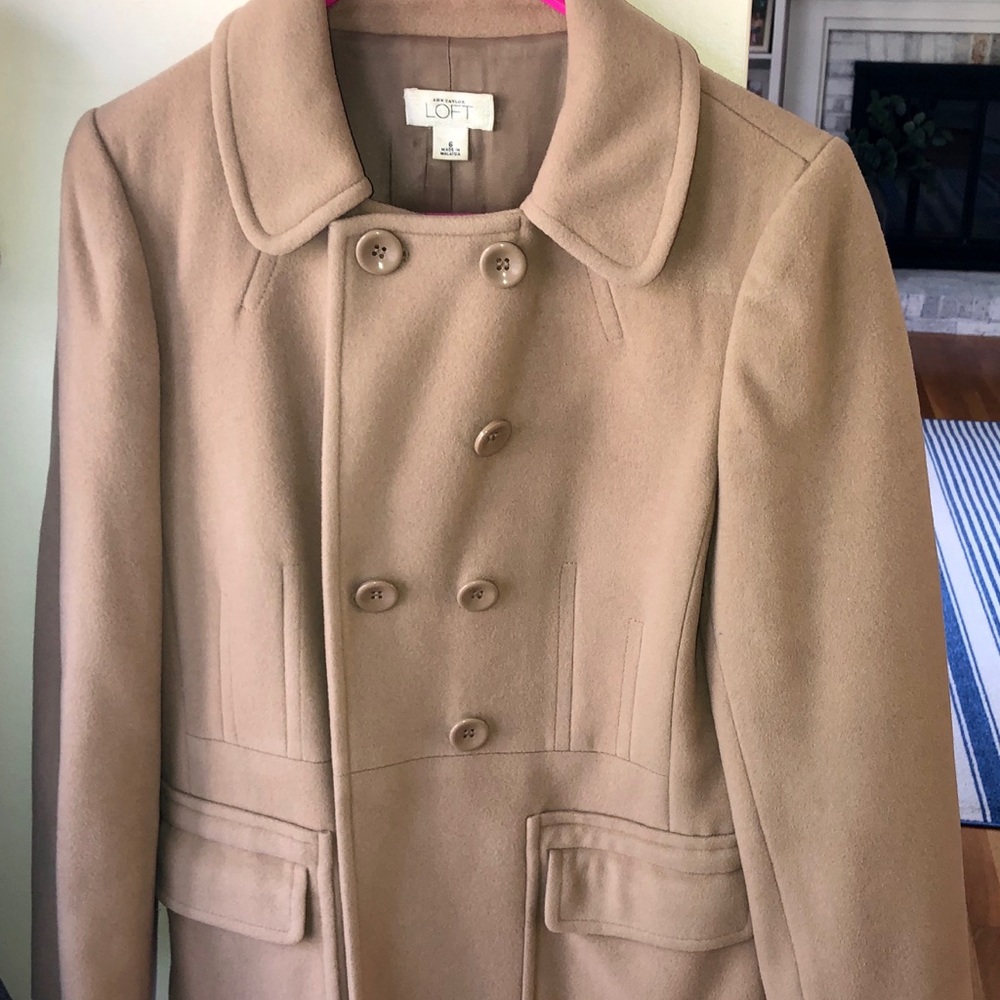 Ann Taylor Camel long pea coat